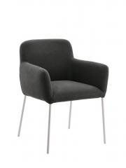 Naber Tablon Posto S Stuhl, Gestell edelstahlfarbig, Bezug dunkelgrau, 3038345