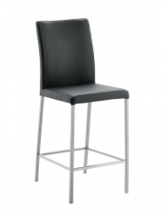 Naber Tablon Borsa 2L Hocker, Gestell Edelstahl, Bezug Echtleder anthrazit, 3038401