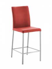 Naber Tablon Borsa 2L Hocker, Gestell Edelstahl, Bezug Echtleder rot, 3038404