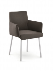 Naber Tablon Diego K Stuhl, Gestell edelstahlfarbig, Bezug schlamm, 3038215