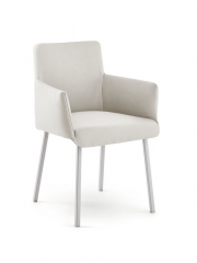 Naber Tablon Diego K Stuhl, Gestell edelstahlfarbig, Bezug creme, 3038217