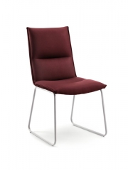 Naber Tablon Mila K Stuhl, Gestell edelstahlfarbig, Bezug bordeauxrot, 3038279