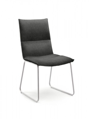 Naber Tablon Mila S Stuhl, Gestell edelstahlfarbig, Bezug dunkelgrau, 3038290