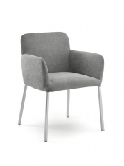 Naber Tablon Jole S Stuhl, Gestell edelstahlfarbig, Bezug hellgrau, 3038259