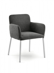 Naber Tablon Jole S Stuhl, Gestell edelstahlfarbig, Bezug dunkelgrau, 3038260