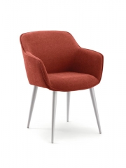 Naber Tablon Ella S Stuhl, Gestell edelstahlfarbig, Bezug rot, 3038247