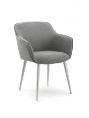 Naber Tablon Ella S Stuhl, Gestell edelstahlfarbig, Bezug hellgrau, 3038249