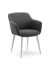 Naber Tablon Ella S Stuhl, Gestell edelstahlfarbig, Bezug dunkelgrau, 3038250