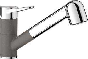 Blanco Wega S-II Armatur, Hochdruck Zugauslauf, Silgranit-Look alumetallic-chrom, 526423