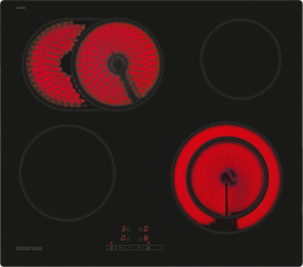 Constructa CA321255, Elektro-Glaskeramikkochfeld, 60 cm, Edelstahlrahmen, mit 5 Jahren Garantie!