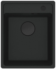 Franke Maris MRG 610-37 A Fragranit+, Einbausp�le Armaturenbank, Drehknopfventil, Black Matt-Black Collection, 114.0659.123