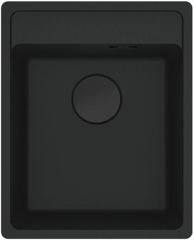 Franke Maris MRG 210/110-37 A Fragranit+, fl�chenb�ndig Unterbau, Armaturenbank, Handbet�tigung, Black Matt-Black Collection, 114.0659.128