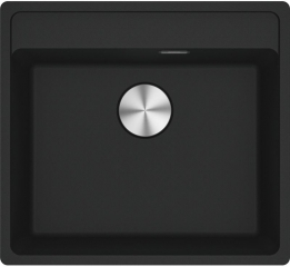 Franke Maris MRG 210/110-52 A Fragranit+, fl�chenb�ndig Unterbau, Armaturenbank, Druckknopfventil, Black matt, 114.0659.058