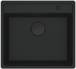 Franke Maris MRG 210/110-52 A Fragranit+, fl�chenb�ndig Unterbau, Armaturenbank, Drehknopfventil, Black Matt-Black Collection, 114.0659.129