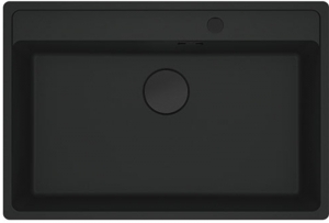 Franke Maris MRG 210/110-72 A Fragranit+, fl�chenb�ndig Unterbau, Armaturenbank, Drehknopfventil, Black Matt-Black Collection, 114.0659.151