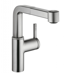 KWC Ava 5, Einhebelmischer edelstahlfinish, Hochdruck Schlauchbrause, 5022112