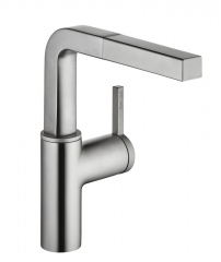 KWC Ava 4, Einhebelmischer edelstahlfinish, Hochdruck Schlauchbrause, 5022187