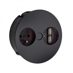 Naber Twist USB A, Steckdosenelement schwarz matt, mit belgischer franz�sischer Steckdose, 7053174