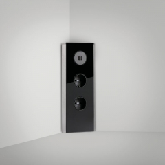 Naber Mira Eck Glas USB A, Steckdosenelement Edelstahl Glas schwarz, 7053124