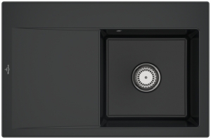 Villeroy & Boch Subway Style 45, Farbe S5 Ebony Premiumline, Becken rechts