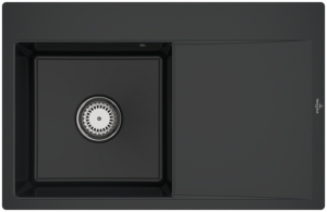 Villeroy & Boch Subway Style 45 Flat, Farbe S5 Ebony, Premiumline, Becken links