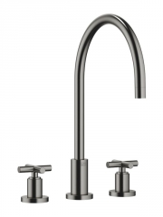 Dornbracht Tara Dreilochbatterie, Hochdruck, Dark Platinum geb�rstet, 20815892-99