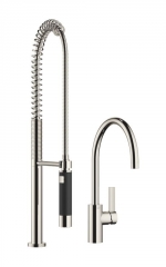 Dornbracht Tara Ultra Einhebelmischer + Profibrausegarnitur, Hochdruck, Platin, 33826875-08+27789970-08