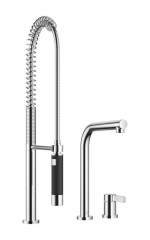 Dornbracht Elio Einhebelmischer, Zweilochbatterie + Profibrausegarnitur, Hochdruck, Chrom, 32800790-00+27789970-00