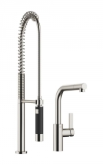 Dornbracht Elio Einhebelmischer + Profibrausegarnitur, Hochdruck, Platin geb�rstet, 33826790-06+27789970-06