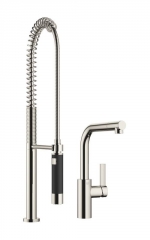 Dornbracht Elio Einhebelmischer + Profibrausegarnitur, Hochdruck, Platin, 33826790-08+27789970-08