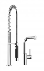 Dornbracht Elio Einhebelmischer + Profibrausegarnitur, Hochdruck, Chrom geb�rstet, 33826790-93+27789970-93