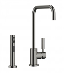 Dornbracht Meta.02 Einhebelmischer, + Sp�lbrausegarnitur, Hochdruck, Dark Platinum geb�rstet, 33820625-99+27721970-99