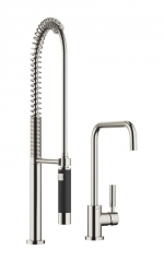 Dornbracht Meta.02 Einhebelmischer, + Profibrausegarnitur, Hochdruck, Platin geb�rstet, 33820625-06+27789970-06