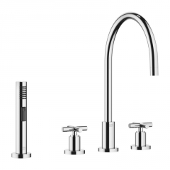 Dornbracht Tara Dreilochbatterie + Sp�lbrausegarnitur, Hochdruck, Chrom, 20815892-00+27721970-00