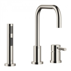 Dornbracht Meta.02 Einhebelmischer Zweilochbatterie + Sp�lbrausegarnitur, Hochdruck, Platin, 32800625-08+27721970-08