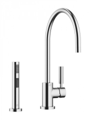 Dornbracht Tara Classic Einhebelmischer + Sp�lbrausegarnitur, Hochdruck, Chrom geb�rstet, 33826888-93+27721970-93
