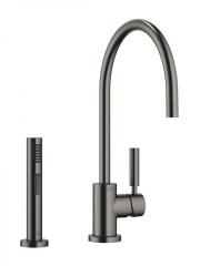 Dornbracht Tara Classic Einhebelmischer + Sp�lbrausegarnitur, Hochdruck, Dark Platinum geb�rstet, 33826888-99+27721970-99