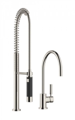 Dornbracht Tara Classic Einhebelmischer + Profibrausegarnitur, Hochdruck, Platin, 33826888-08+27789970-08