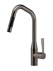 Dornbracht Sync Pull-Down Einhebelmischer mit Brausefunktion, Hochdruck, Dark Platinum geb�rstet, 33870895-99