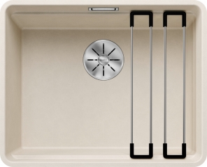 Blanco Etagon 500-F Silgranit PuraDur 2, fl�chenb�ndig, Farbe softweiss, InFino Ablauf, 527074