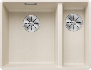 Blanco Subline 340/160-F Silgranit PuraDur 2, fl�chenb�ndig, Farbe softweiss, InFino Ablauf, 527161