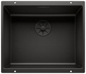 Blanco Subline 500-U Black Edition Silgranit PuraDur 2, Farbe schwarz, InFino Ablauf, 526340