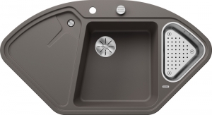 Blanco Delta II Eck-Einbau-Sp�le Silgranit PuraDur, Farbe vulkangrau, InFino Ablauf, 527238