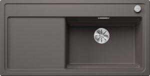 Blanco Zenar XL 6 S DampfgarPlus Einbausp�le Silgranit PuraDur inkl. Holzschneidbrett, Becken rechts, Farbe vulkangrau, InFino Ablauf, 527373