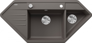 Blanco Lexa 9 E Silgranit PuraDur 2, Farbe vulkangrau, InFino Ablauf, 527284