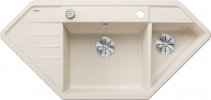 Blanco Lexa 8 Silgranit PuraDur 2, Farbe softweiss, InFino Ablauf, 527096