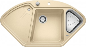 Blanco Delta II Eck-Einbau-Sp�le Silgranit PuraDur, Farbe champagner, 521258