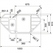 Franke Epos EOX 252-E, SlimTop, Flachrand inkl. Abtropfbecken, 127.0380.368, 11061