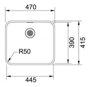Franke Epos EOX 110-45 Edelstahl glatt (Dreh-Excenterventil) 122.0197.994, 11056