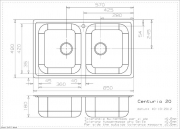 Reginox Centurio L 20, als Auflagesp�le und fl�chenb�ndige Sp�le einbaubar, R21453